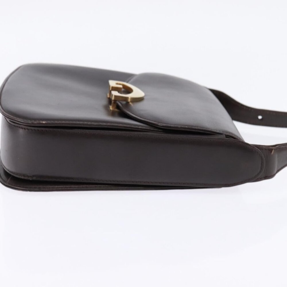 Authentic GUCCI Shoulder Bag Leather Brown Gold - Picture 11 of 16